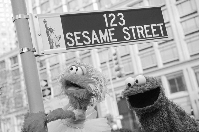 Cookie Monster and Zoe
