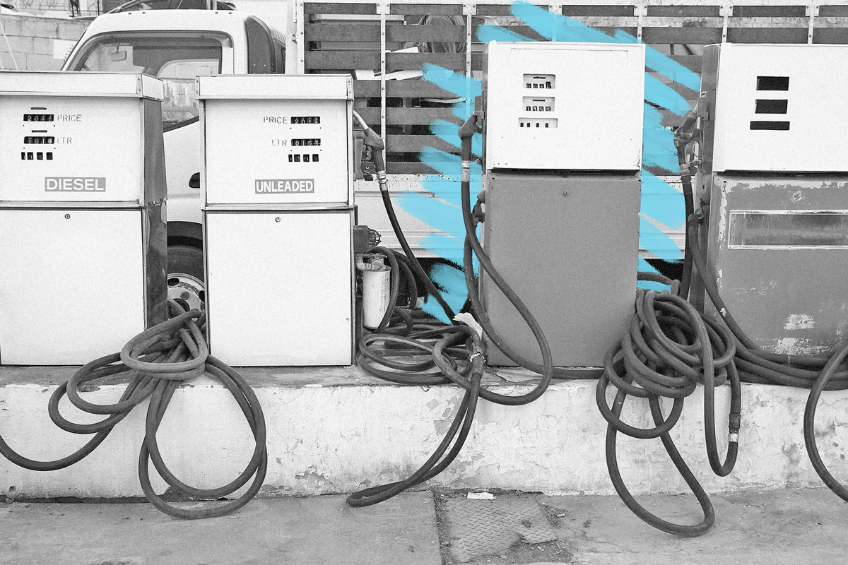 Old gas pumps