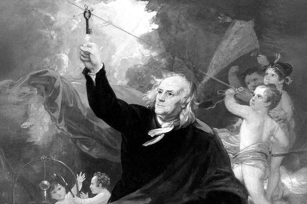 Painting of Ben Franklin by Benjamin West