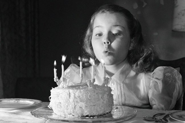 Blowing out birthday candles