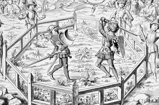 Two knights dueling, 15th century