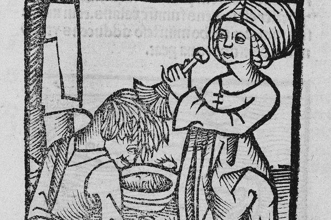 Washing lice out of hair, 1497