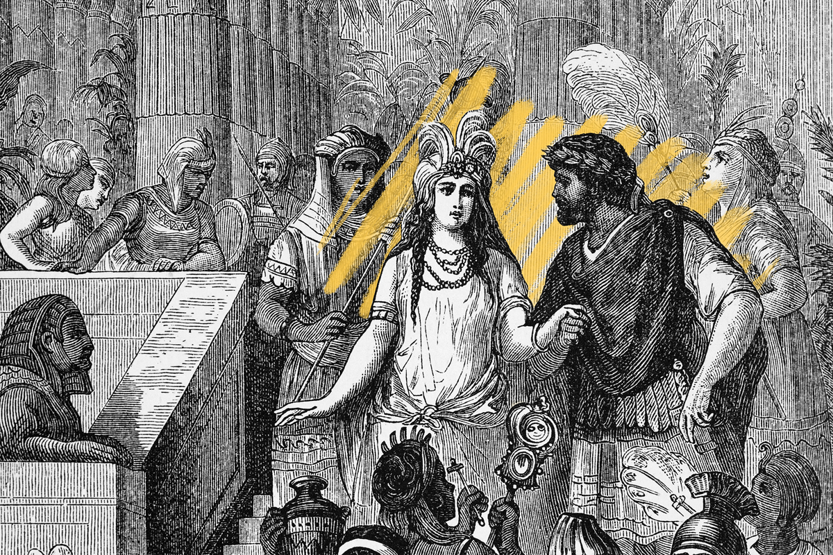 Cleopatra with Marc Anthony, first century BCE