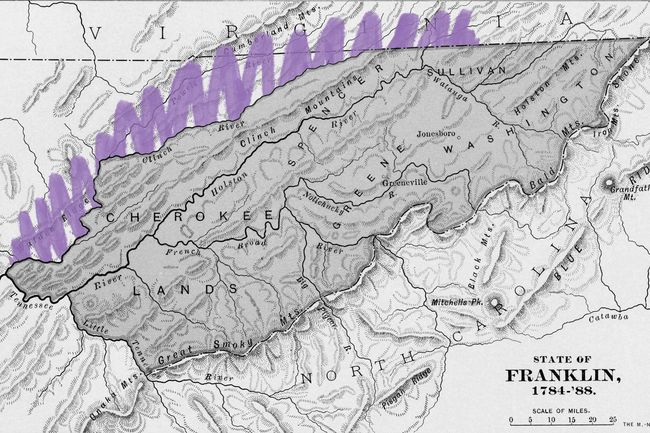 Map of U.S. state Franklin