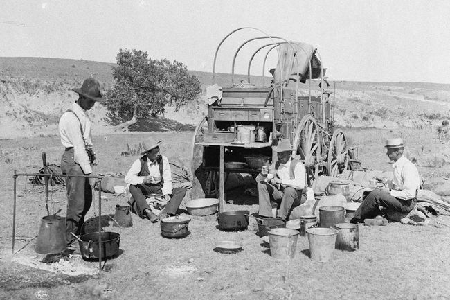 Chuckwagon in Texas, circa 1900