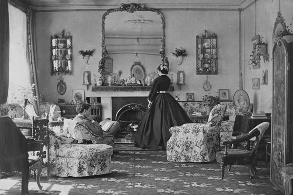 Interior of a parlor, 1800s