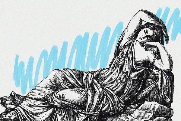 Illustration of Roman woman sleeping