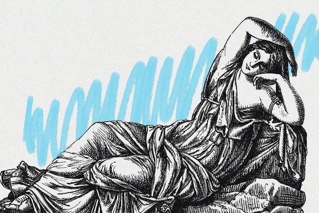 Illustration of Roman woman sleeping