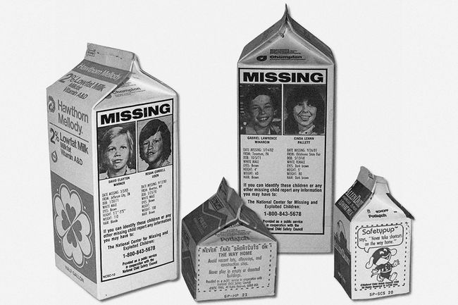 Missing kids on milk cartons