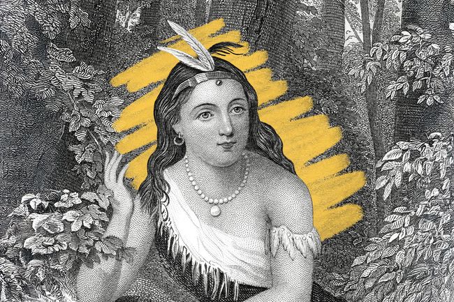 Engraving depicting Pocahontas