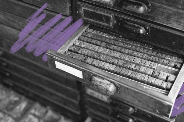 Metal printing press letters