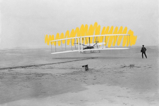 Wright Flyer on its first flight