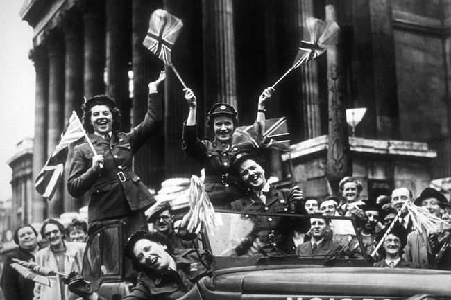 V-E Day celebration, 1945