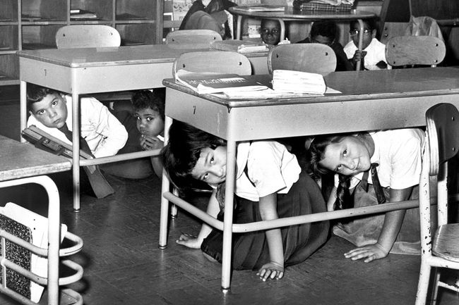 Cold War “duck and cover” drill