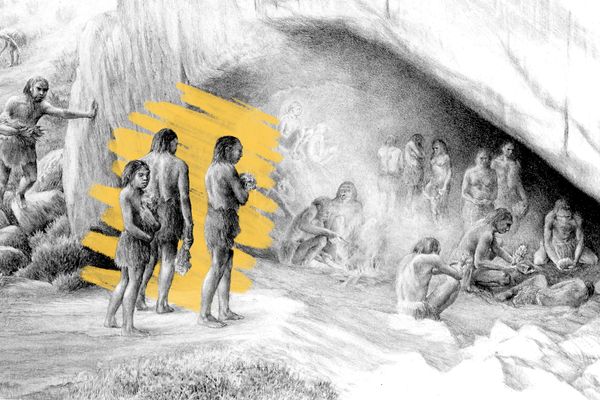 Neanderthal community illustration, undated