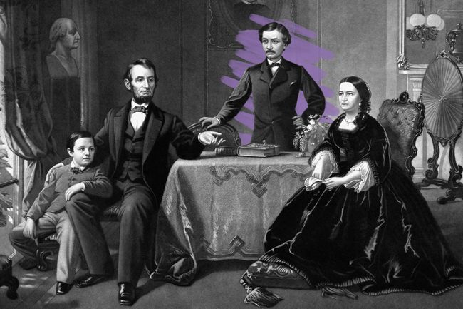 Illustration of President Abraham Lincoln and his family