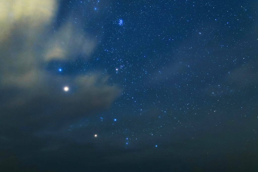 A starry night sky