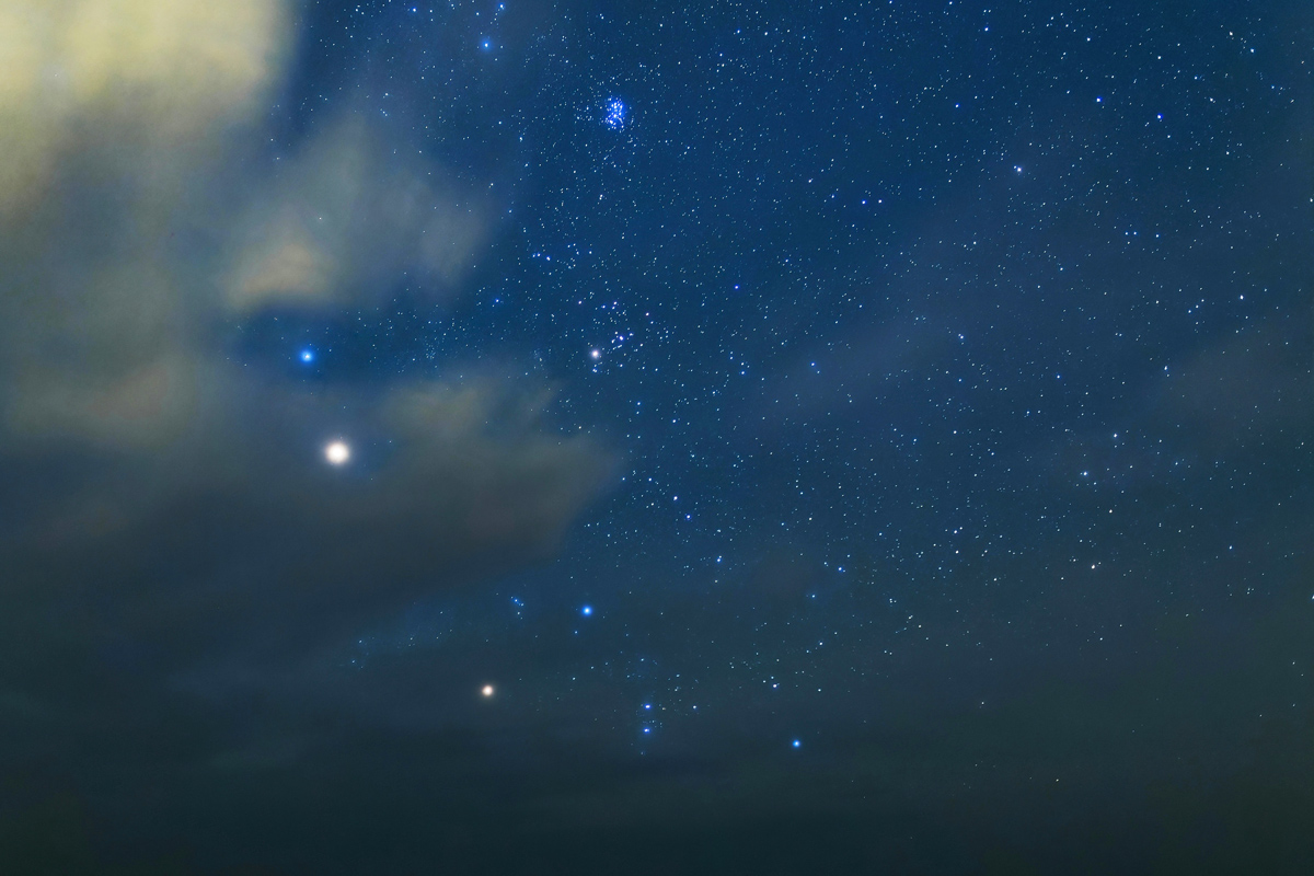 A starry night sky