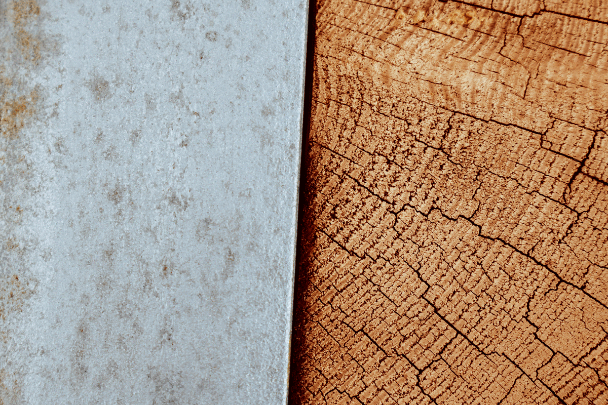 Side-by-side of metal and wood