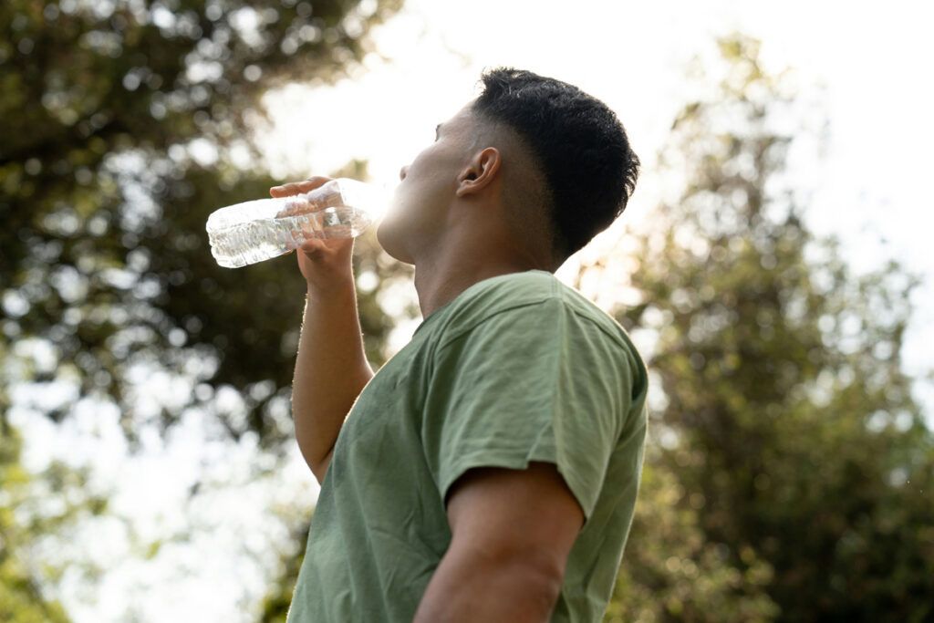 Person drinking water