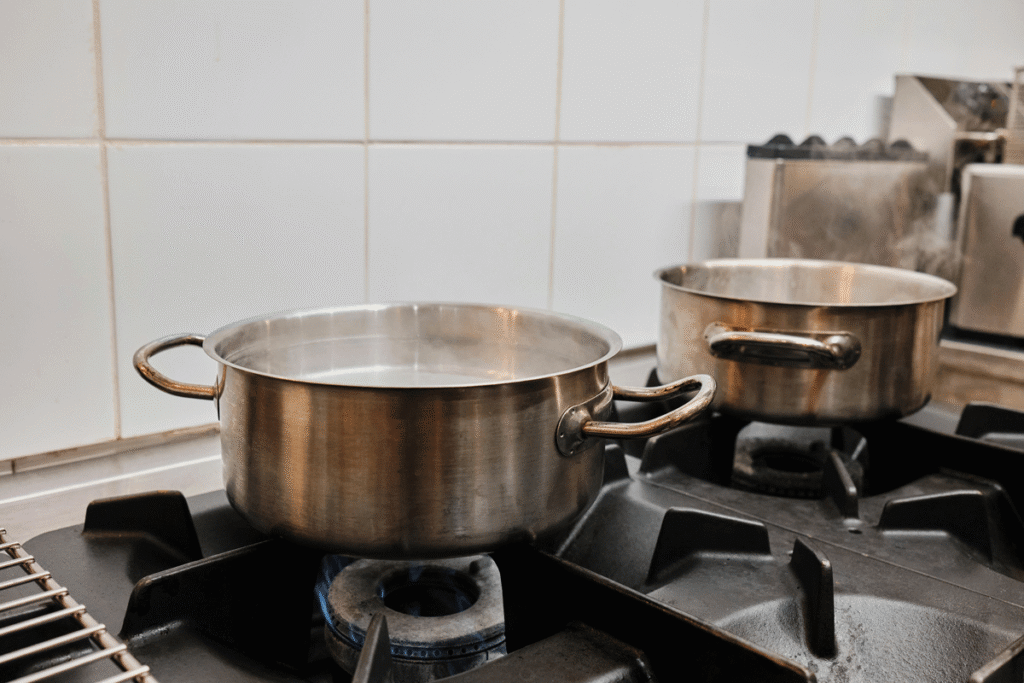Water boiling on the stove