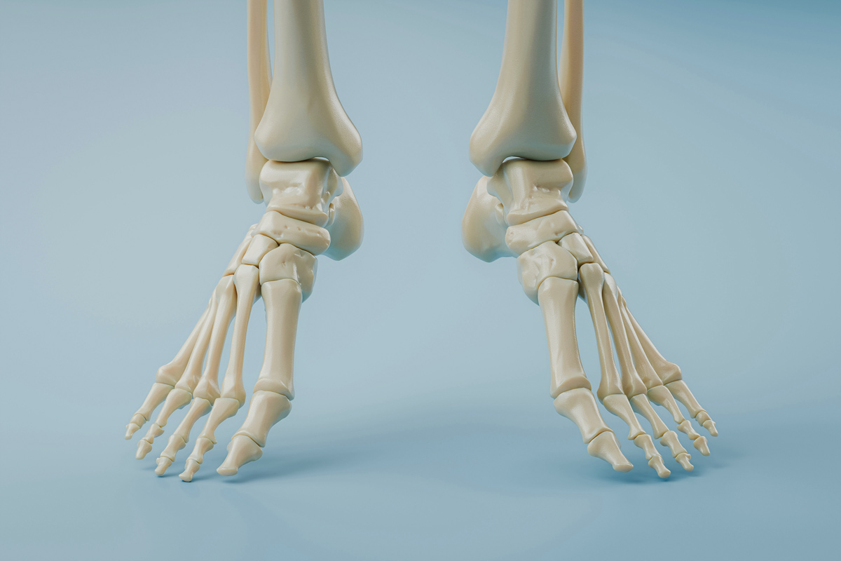 Skeletal bones of feet and ankles