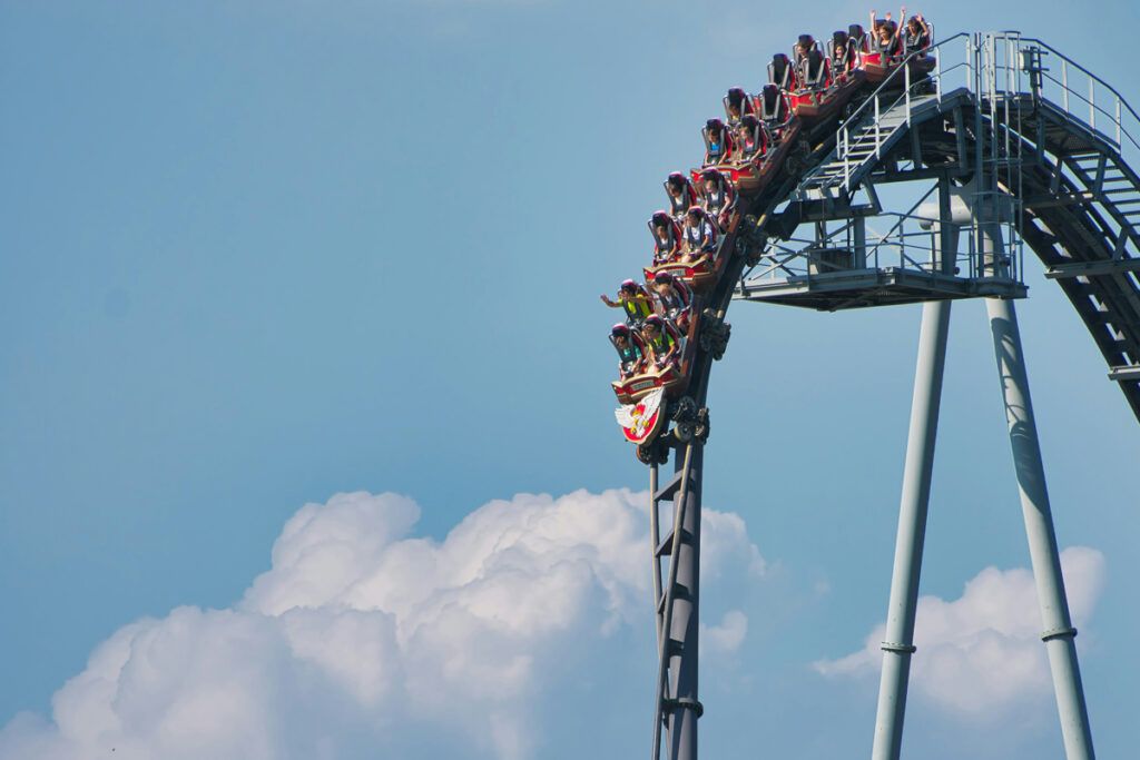 Roller coaster about to drop