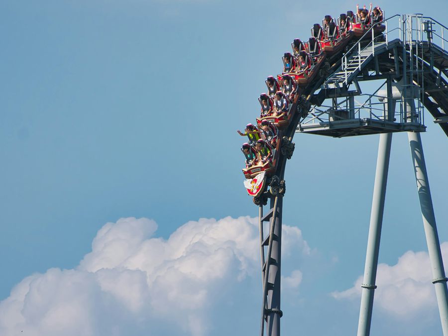 Roller coaster about to drop
