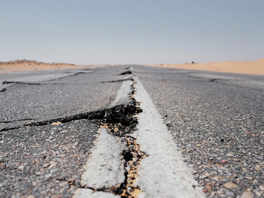 Broken highway