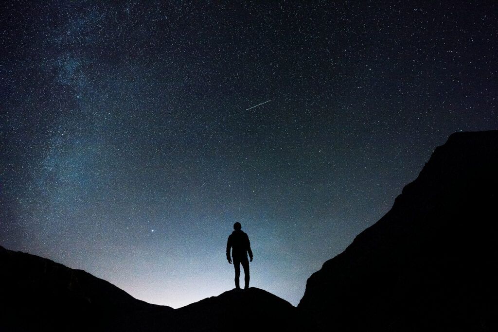 Person gazing at the stars