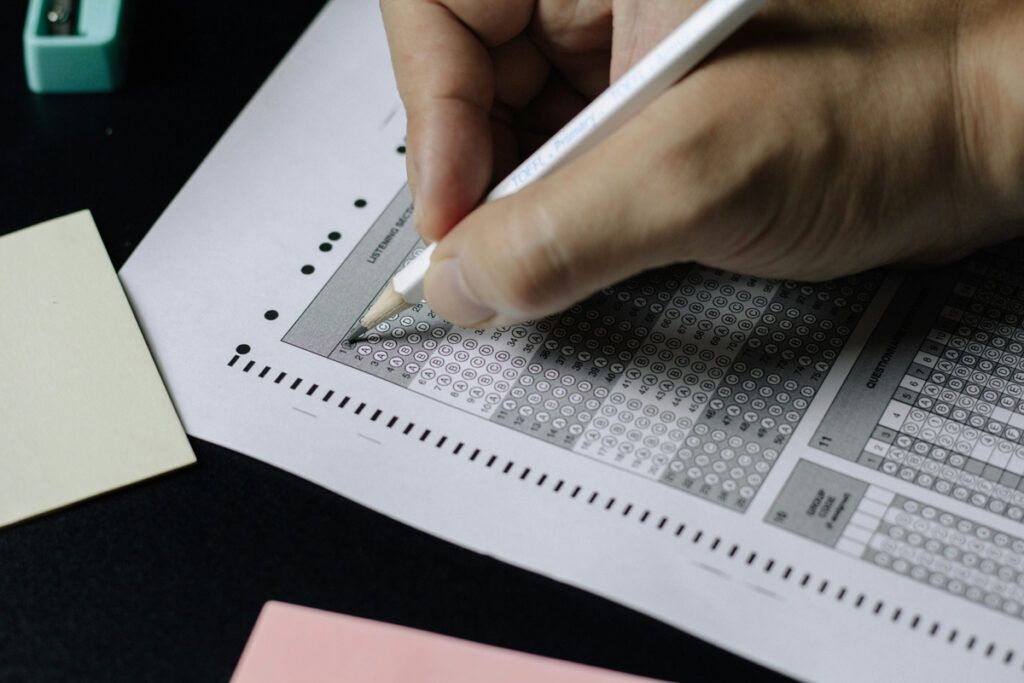 Filling in a Scantron