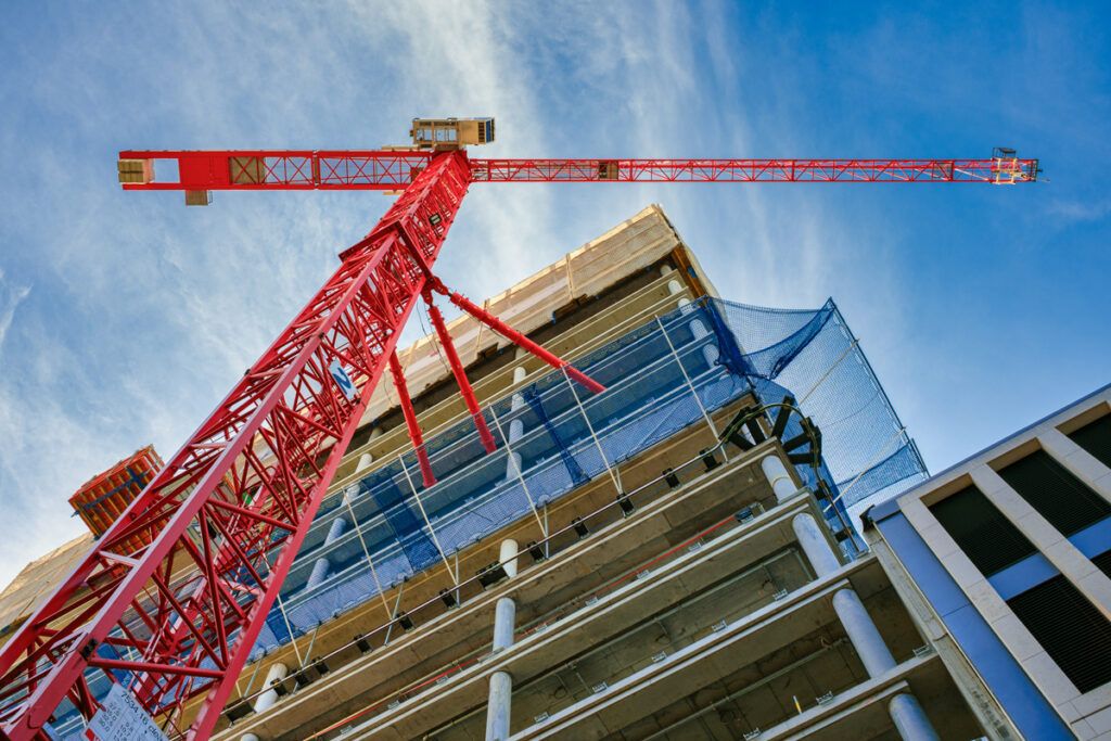 Construction crane on site