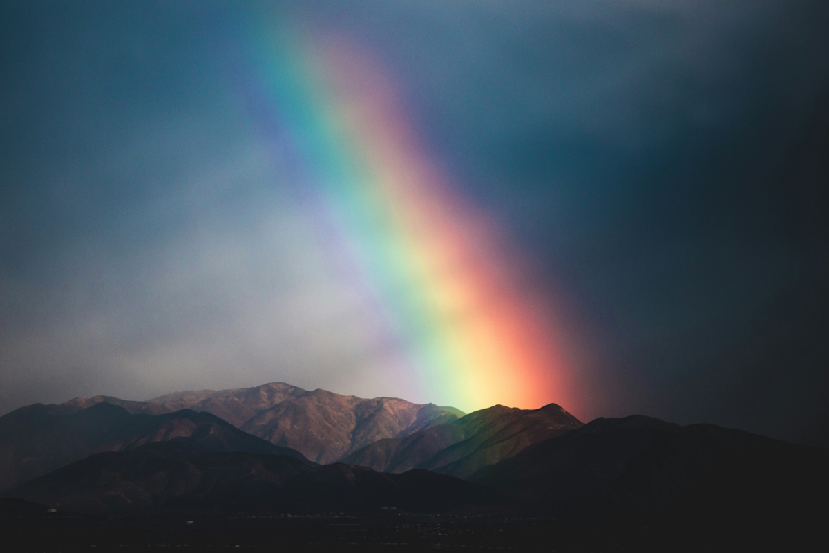 Rainbow over mountains