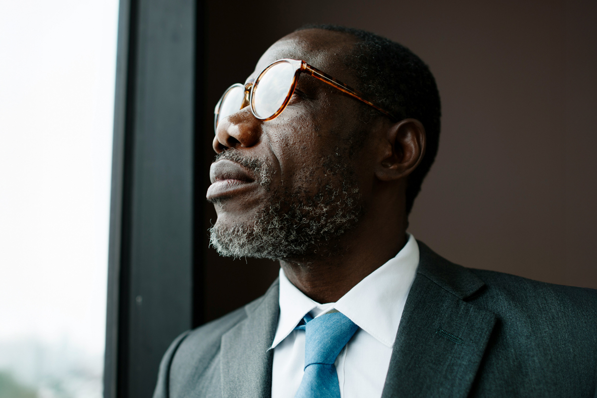 Person with graying hair