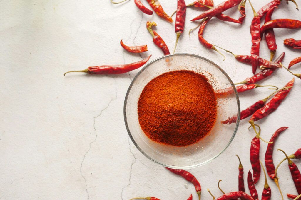 Chili powder and peppers