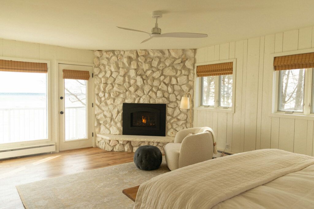 Ceiling fan in a bedroom