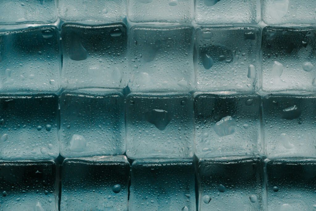 Closely packed ice cubes