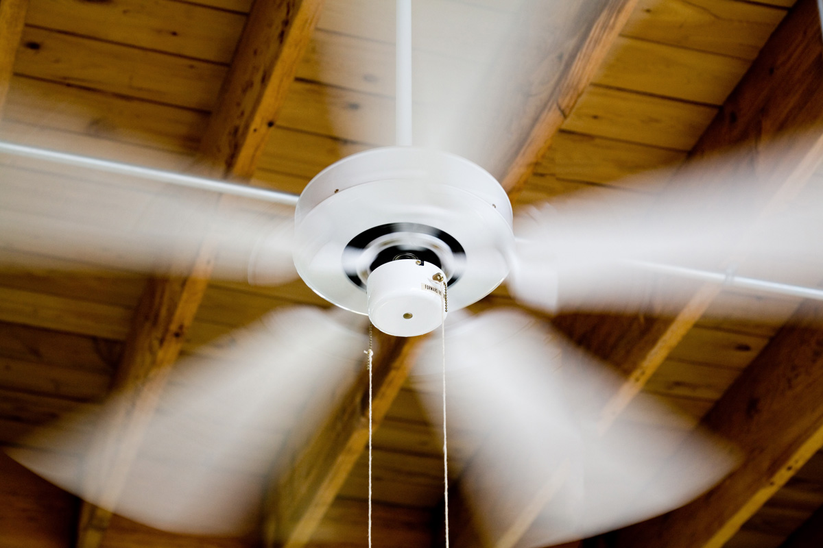 Ceiling fan in motion