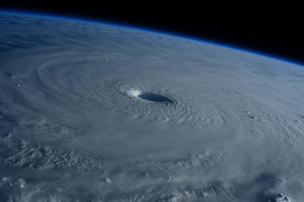 View of hurricane from space