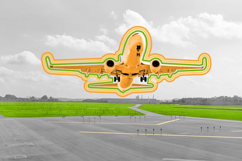 Passenger airplane landing