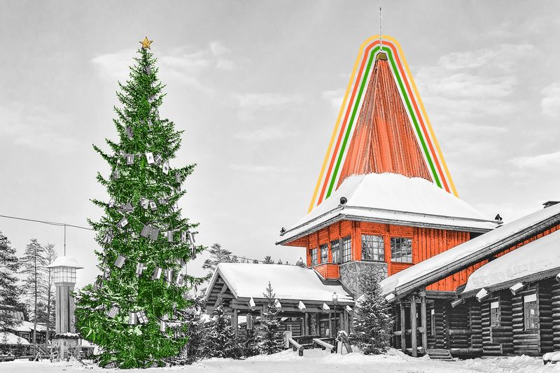Outside the Santa Claus Village in Finland