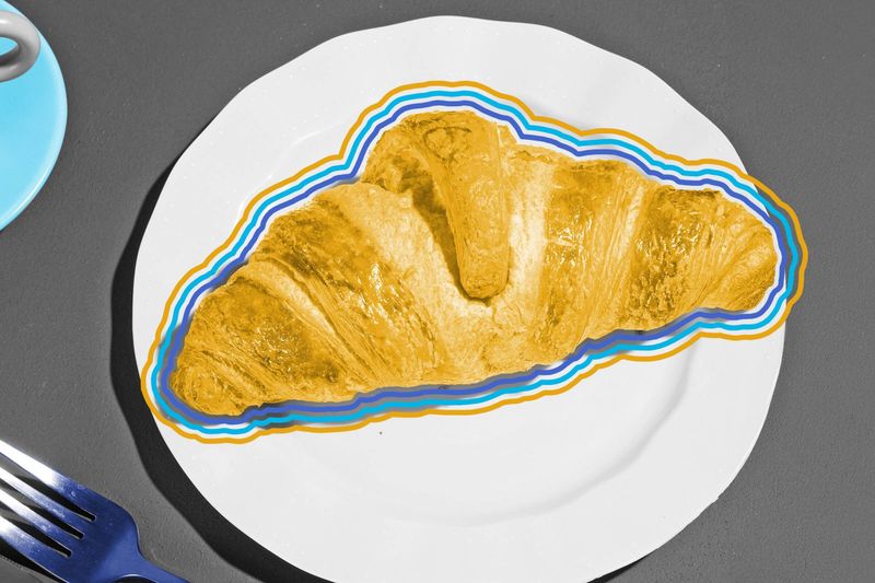 Croissant on plate