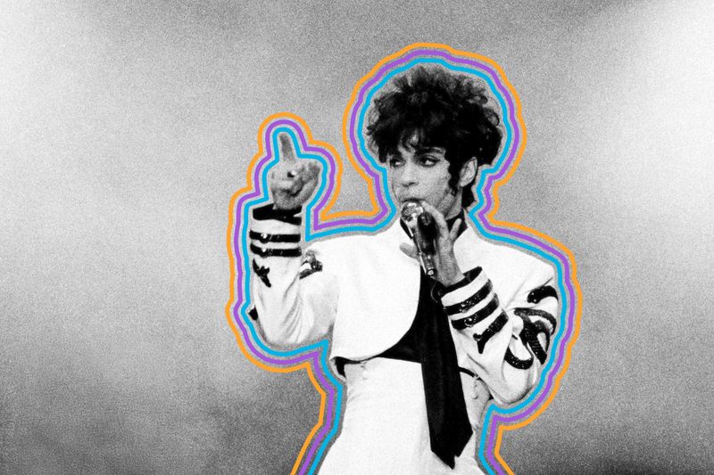 The musician Prince performing