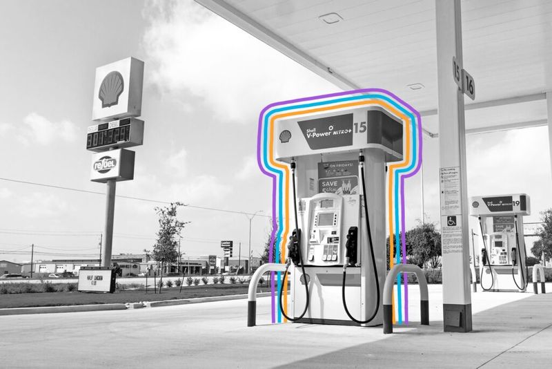 Fuel pumps at a gas station