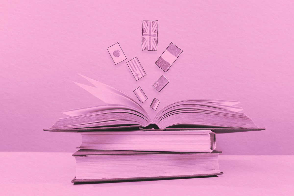 concept of learning foreign languages through books