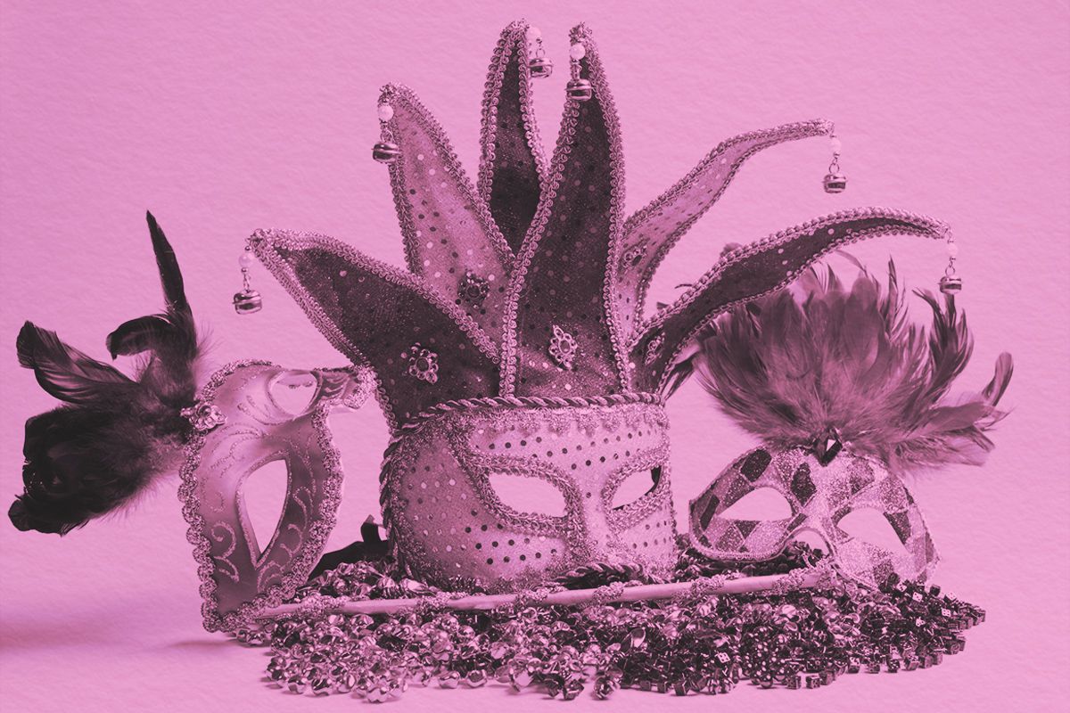 group of mardi gras or carnivale masks