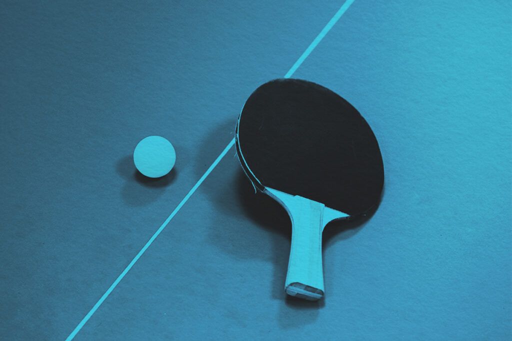 Ping pong ball and paddle
